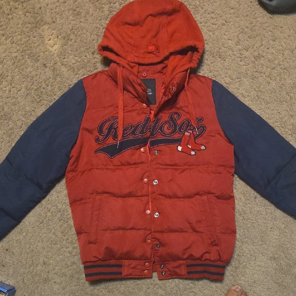 MLB Red Sox Red and Navy Bomber Jacket - Picture 1 of 4